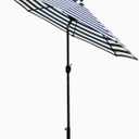 Sunnyglade 7.5' Patio Umbrella Outdoor Table Market Umbrella with Push Button Tilt/Crank, 6 Ribs (Blue and White)