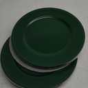 Set of 12 Green Charger Plates with Beaded. 13" Reusable Plastic Table Chargers for Dinner Plates