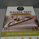 Walker Tray for Folding Walker with Cup Holders, Non-Slip Mat & Bag - Adjustable Universal Plastic Food Table for Seniors - Detachable Guardian Accessories - Removable Walker Trays for rolling walker