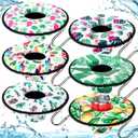 Funnymoom 6 Pcs Neoprene Floating Drink Holder Floating Coaster Pool Drink Floats Pool Beer Holder with Rope for Summer Theme Party Tub Lake Boat Water, Medium Size(Tropical Style)