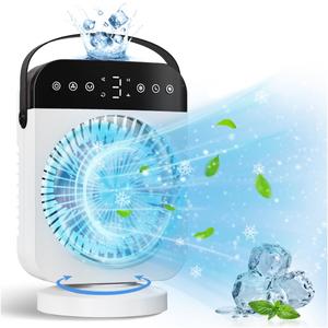 Portable Air Conditioners, Personal Mini Air Conditioner Cooling Fan with 5 Speeds, 70° Oscillation, Evaporative Air Cooler 1/2/4/8H Timer, 7 LED Night Light Portable AC Unit for Car Bedroom Office