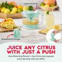 Dash Dual Electric Citrus Juicer Machine - Orange Juicer and Lemon Squeezer with Auto-Reversing Reamer, Adjustable Pulp Control, Mess-Free Spout, 20 oz Juice Container-Lime Squeezer for Home - Aqua