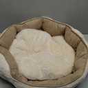 Bedsure Dog Beds for Small Dogs - Round Cat Beds for Indoor Cats, Washable Pet Bed for Puppy and Kitten with Slip-Resistant Bottom, 20 Inches, Camel