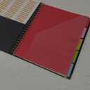 3 Ring Binder 1 Inch, Cute for Letter Size with 5 Color Tab Dividers and Low Profile Clipboards, Glitter 2 Interior Pockets, Trapper Keeper Recipe Binders, Black, T1035