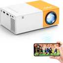 PVO Projector WiFi Portable Movie Projector 1080P, Phone Screen Can Be Mirrored to VideoProjector Via WiFi Or Via Data Cable, Compatible With Smartphone/ Tablet/ Laptop/TV Stick/PS/Type-C/USB Drive