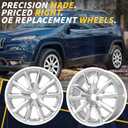 New Single 18x7 Inch 18 Inch 18" Premium Aluminum Alloy Wheel Rim Fits for Jeep Cherokee 2014 2015 2016 2017 2018, OE Direct Fit Replacement Rim, ALY09132A80N, Polished Silver