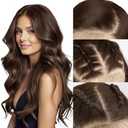SUKRI 13×4 Dark Brown Lace Front Wig 26Inch Long Wavy Brown Wig with Baby Hair Synthetic Lace Front Wig for Women Daily Party Use