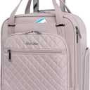 EMPSIGN Underseat Carry On Wheeled - 16" Carry on Bag with Wheels Multi-functional Lightweight Rolling Bag Overnight Weekender Small Suitcase for Women Men Travel Business, Dusty Pink