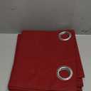 YoungsTex Burgundy Linen Blackout Curtains 40 Inches Long, Short Thermal Insulated Drapes with Grommet Darkening for Bedroom Window, 2 Panels, 42 X 40 Inch