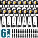 SUNVIE 12W Low Voltage Landscape Lighting Landscaping Lights with Connectors Outdoor LED Landscape Light 3000K Waterproof Tree Flag Lights Low Voltage Lighting with Stand for Garden Yard Path, 16 Pack