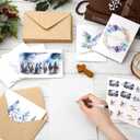 30 Sets Religious Christmas Cards Peace on Earth Garland with Envelopes Christian Christmas Cards Bulk for Jesus Party Gift Favor