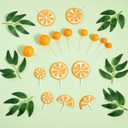 22 Pcs little cutie cupcake toppers Orange Cake Decorations Polymer Clay Orange Balls Leaf Cake Toppers for Little Cutie Baby Shower Tangerine Clementine Fruit Themed Birthday Party Favor Supplies