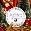 2 x New Parent Ornament, Mommy and Daddy Ornament  Pregnancy Announcement See You in 2026, Cute Bumblebee Baby Reveal Gift for Expecting Parents, Grandparents, or Godparents