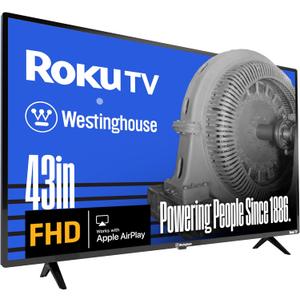 Westinghouse Roku TV - 43 Inch Smart TV, 1080P FHD Television with Wi-Fi Connectivity and Mobile App, Flat Screen, Bluetooth, Compatible with Apple AirPlay, Alexa and Google Assistant