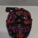 Quenny Halloween Glow Mask Black Terror LED Mask Ghost Face  Atmosphere Prop