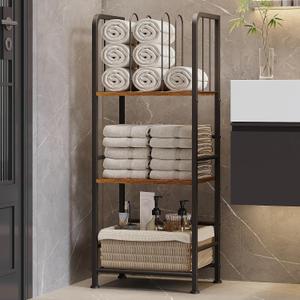 Towel Rack Free Standing 3-Tier M-Shaped Detachable Dividers, Durable Metal Towel Holder for Bathroom, Pool Towel Rack, Space-Saving Towel Storage Organizer, Modern Bath Towel Shelf Patent Pending (Vintage)