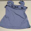 Womens Cute Sleeveless Tank Tops Ruffle Strap Square Neck Blouse Solid Color Knitted Camisole, (Small)
