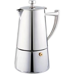 Cuisinox Roma 6-cup Stainless Steel Stovetop Moka Espresso Maker, 3.5"D x 3.5"W x 7"H