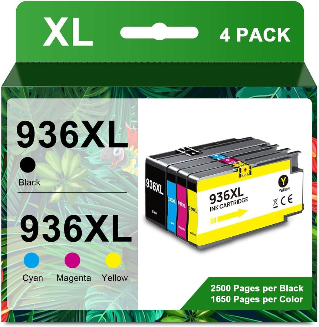 936XL 936 Ink Cartridges Combo Pack Replacement for HP Ink 936xl Black and Color Combo Pack Compatible with HP OfficeJet Pro 9120e 9125e 9122e 9128e 9110b 9130b 9135e 9730e Printers