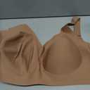 LetsJoli Bras for Women Supportive Wireless Push Up Bra Full Coverage No Underwire Seamless Plus Size for Older Women 4XL (Brown)