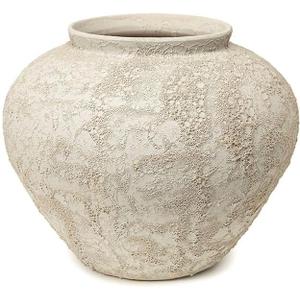 Lunar Glaze Ceramic Vase – Decorative Round Accent Piece for Tabletop & Shelf, Ideal for Floral Arrangements & Modern Farmhouse Décor, 11.5” W x 9.75” H