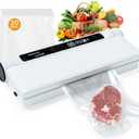 Food Vacuum Sealer Machine, 75KPA Strong Suction, Dry/ Wet Modes, 20 Vacuum Seal Bags for Food, Digital Countdown Timer, Compact Lightweight, Ideal for Home Kitchen Use
