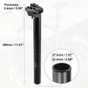 X AUTOHAUX Bike Seat Post Aluminum Alloy Bicycle Seatpost Mountain Bike Saddle Pole Road Bike Seat Tube Mount Black