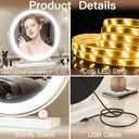 ROLOVE 13 Inch Vanity Mirror with Lights, Round Make Up Mirror with Lighting, LED Mirror Makeup Mirror with Lights for Bedroom Tabletop, Smart Touch Control, 360 Rotation (White)