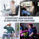 Seat Cushion & Lumbar Support Pillow: Memory Foam Chair Pad Back Cushion for Office Chair Car Seat Wheelchair Travel, Reduce Tailbone Pressure and Improve Comfort, Orthopedic Sciatica Hip Pain Relief, Black