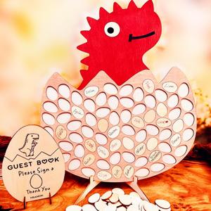 Baby Birthday Decoration 74 Pcs Dinosaur Eggs Baby Shower Guest Book Alternatives Baptism Baby Shower Decorations Keepsake (Red-Dinosaur)