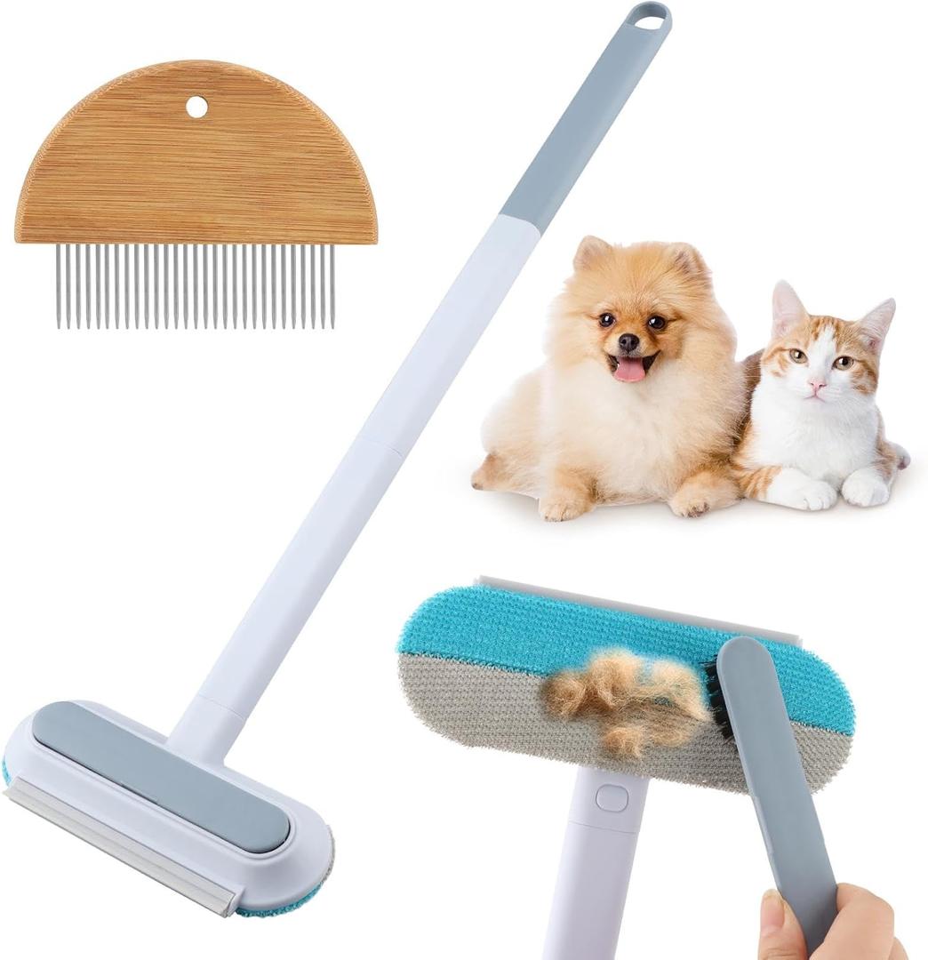 Multifunctional Pet Hair Removal Brush, 4 in1 Cat and Dog Pet Hair Removal Tool, Durable, Reusable, Washable Lint Brush for Furniture, Couch, Carpet, Clothes, Detangling Comb