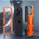FNTCASE for iPhone 16 Pro Max Case: Military Grade [Built-in Screen Protector] [Kickstand] Matte Textured Drop Proof Protection Cover | Rugged Shockproof TPU Protective Sturdy Phone Cases - Orange