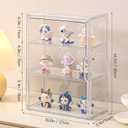 3 Tier Clear Display Case for Figures, Wall-Mounted Acrylic Storage Organizer Box, Stackable Display Cabinet with Magnetic Door & Removable Shelves, Showcase for Collectibles, Figures