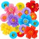 Crowye 12 Pcs Large Colorful Tissue Paper Flowers 20" Handcrafted Giant Fiesta Paper Flowers for Mexican Party Wedding Birthday Backdrop Baby Shower Nursery Craft Outdoor Wall Decor (Cute Color)