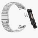 FitTurn Bands Compatible with Samsung Galaxy Watch 7/6/6 Classic/5/4/FE Metal Stainless Steel Watch Band Replacement Classic Durable Solid Link Accessory Buckle Metal Strap Wrist Band for Galaxy Watch 7 Fitness Tracker