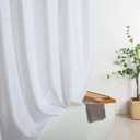 Short Shower Curtain Liner 72x60 Inch, White Fabric Water-Repellent Bathroom Shower Curtains Sets with Rust-Proof Grommets for Hotel Spa, Weighted Bottom, Machine Washable, 72 x 60 Inch