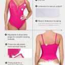 Popilush Shapewear Bodysuits for Women Lace Corset Tops Tummy Control V Neck Sleeveless Body Suit Thongs (Pink, XXXL)