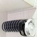 Tumbler Lid Organizer for Yeti Tumbler Replacement Lids Storage & Organization, Space Saving Cup Lid Holder Hook Under Cabinet, Up to 10 Lids, Horizontal Kitchen Paper Towel Rack Hanger, White