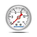 MEASUREMAN 1-1/2" Dial Size, Glycerin Filled Fuel Pressure Gauge, 304 Stainless Steel case, 0-15Psi, 3-2-3%, 1/8" NPT Back Mount