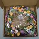 22 Inch Spring Wreath Front Door Wreaths with Colorful Eggs, Flowers and Berries for Easter, Spring Home, Porch, Wall, Party and Indoor Decoration