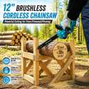 12” Cordless Brushless Chainsaw, 2-in-1 Telescoping Pole Saw with Battery