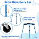 Roller Skate Trainer for Kids - Folding Adjustable Height (27"-33") Skater Aid Training Walker All-Metal Frame & 3 Quiet Wheels | Stable Learning Assistant for Toddlers Boys Girls