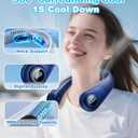Portable Neck Fan With LED Display, Hands-free 5 Speeds Cooling, Neck Support, Lightweight, Battery Operated, Personal Bladeless Fan Rechargeable, Gift for Women Men, Hot Flashes, Travel, Camping