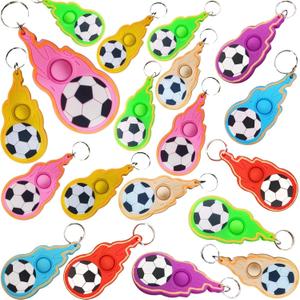 24 Packs Mini Backpack Pop Fidget Bubble Toys, Bulk Sport Classroom Students Prizes Birthday Party Favors Gifts (24 Soccer)