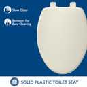Bemis 7300SLEC Slow Close Toilet Seat, Easy Clean Hinges and Durable Plastic Seat, Made in USA, Elongated, Biscuit