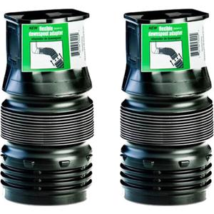 Flex-Drain ADP53202 Downspout Adaptor, Landscaping Drain Pipe Adapter 2 by 3 by 4-Inch (2 Pack)