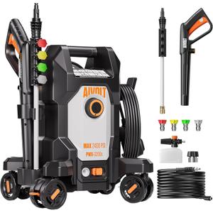 Power Washer, Pressure Washer with 4 Quick Connect Nozzles, High Pressure Cleaning Machine with Foam Cannon for Cars/Fences/Driveways/Patios/Home Cleaning