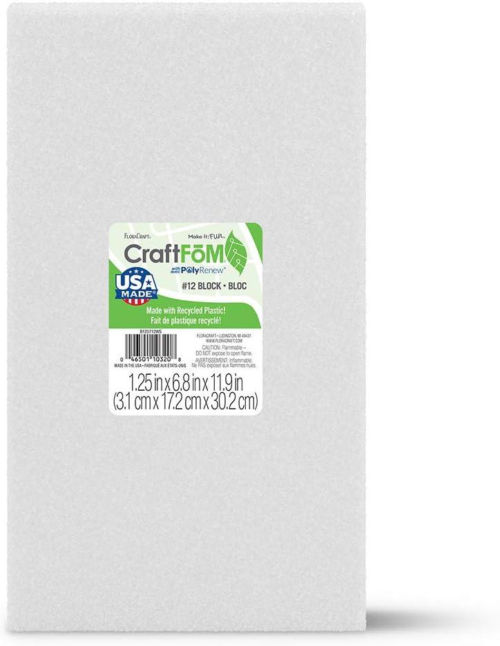 FloraCraft CraftFM Block 1.25 Inch x 6.8 Inch x 11.9 Inch White