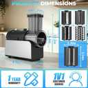 5-IN-1 Electric Cheese Grater, 800W Stainless Steel Electric Salad Machine, 3S Efficient Cutting, Electric Cheese Grater for Block Cheese, Potato, Carrot, Cabbage, Fruits, Nuts（Silver）
