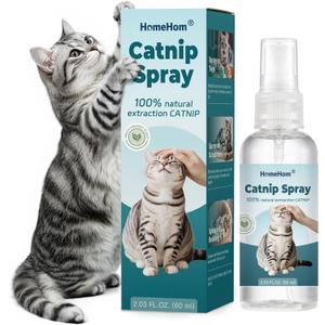 Catnip Spray for Cats - Highly Potent for Energizing Play & Toy Renewal, Calming Stress Relief for Indoor Cats, 100% Natural Organic Catnip, Mess-Free Herbal Formula (2 fl.oz) (60ml)